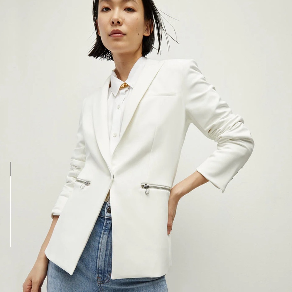 Veronica Beard White Scuba Jacket